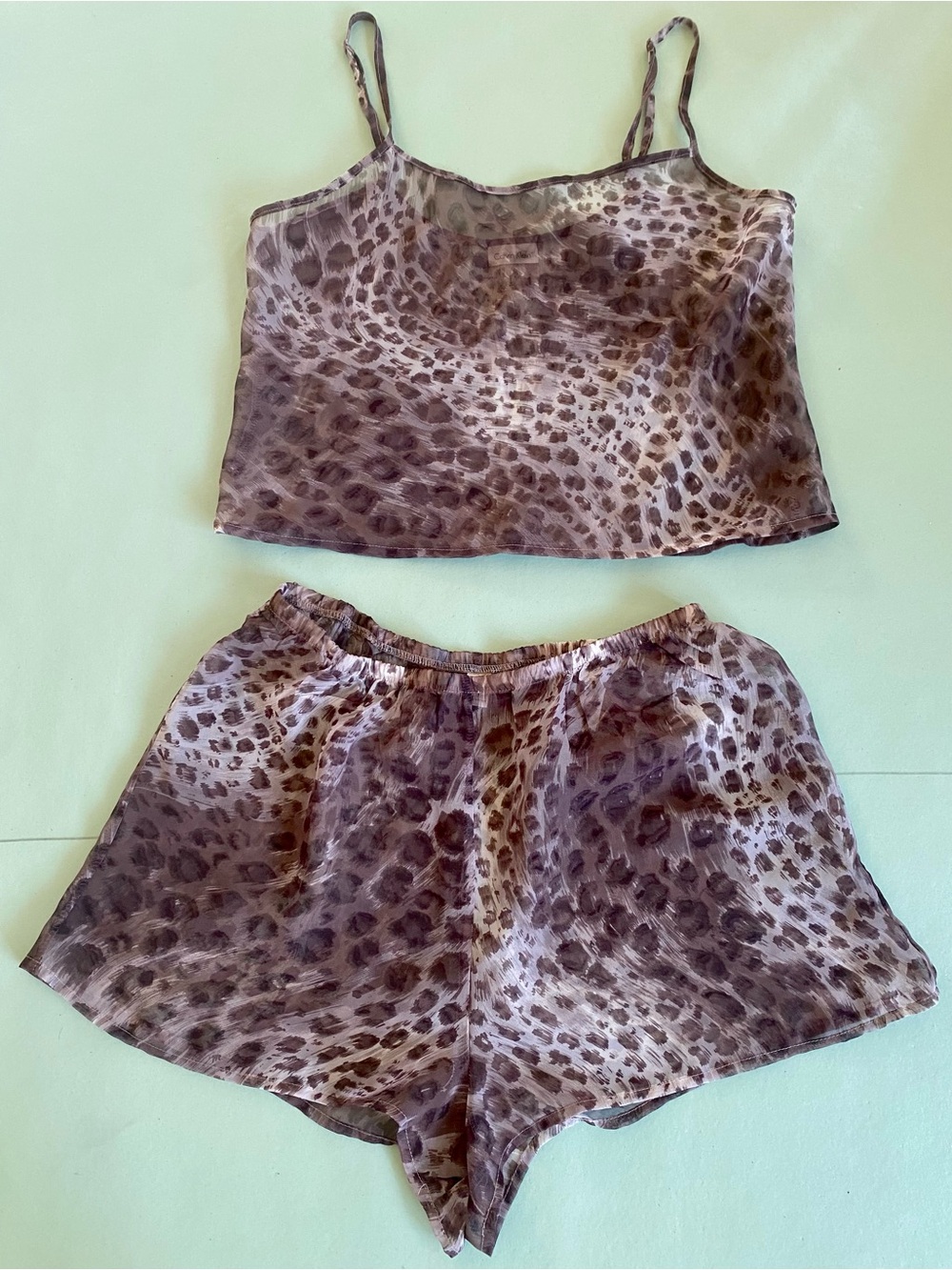 Calvin Klein Leopard Print Cami and Shorts Set. Size: M Like new!